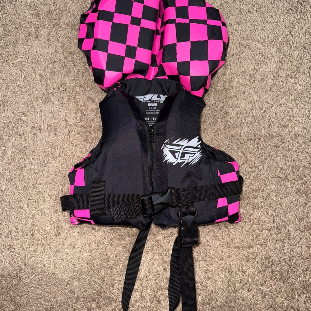 Infant Swim Vest - Pink and Black
